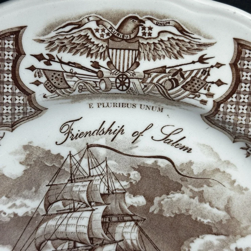 Alfred Meakin Collector Plate FAIR WINDS The Friendship of Salem‎ Vtg
